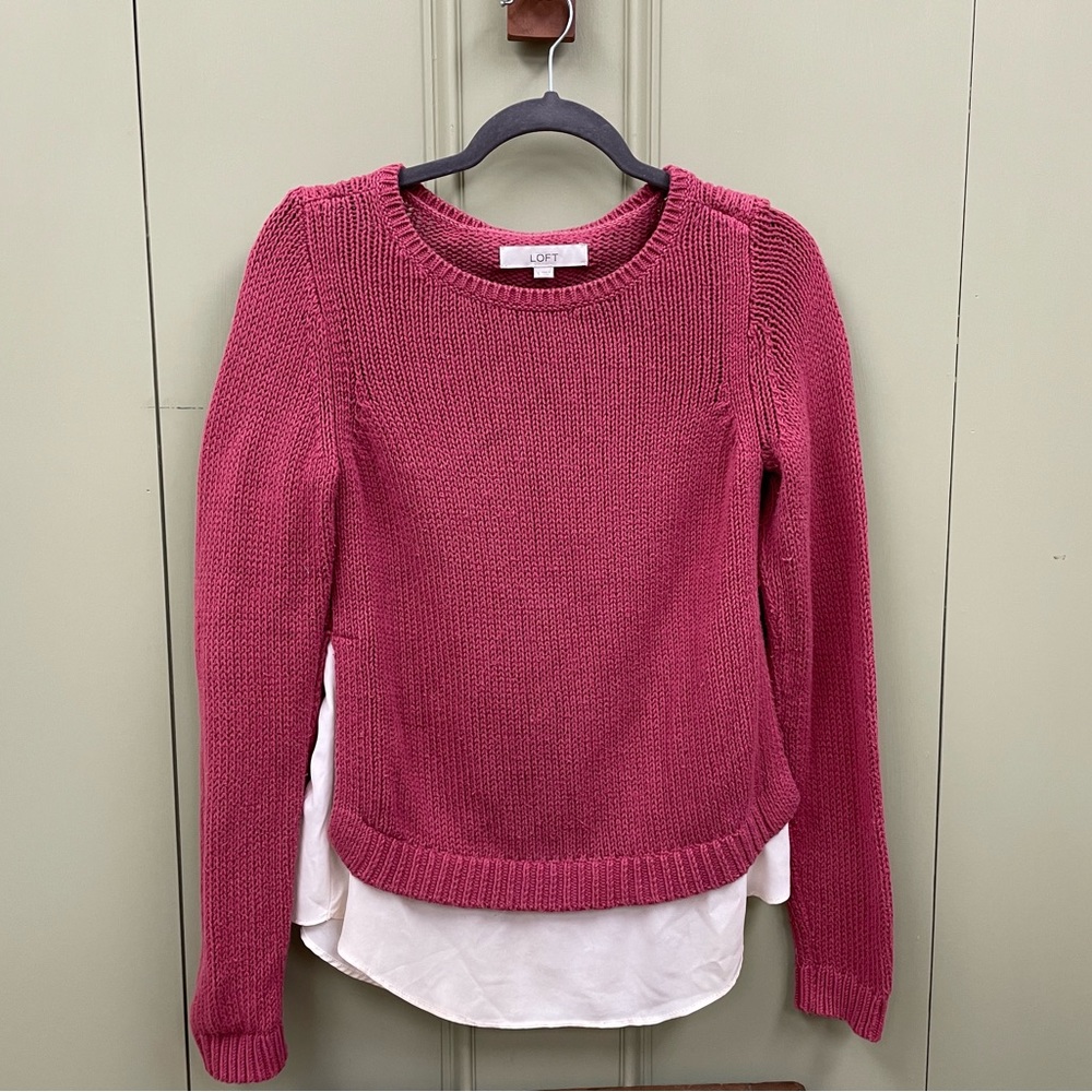 LOFT PINK KNITTED SWEATER